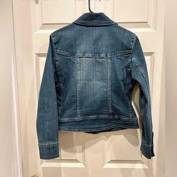 Christopher & Banks Blue Denim Jean Jacket w Stretch size Small - Picture 6 of 8